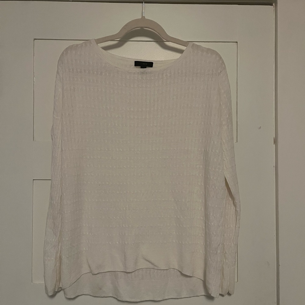 JCrew White Summer Wait Sweater